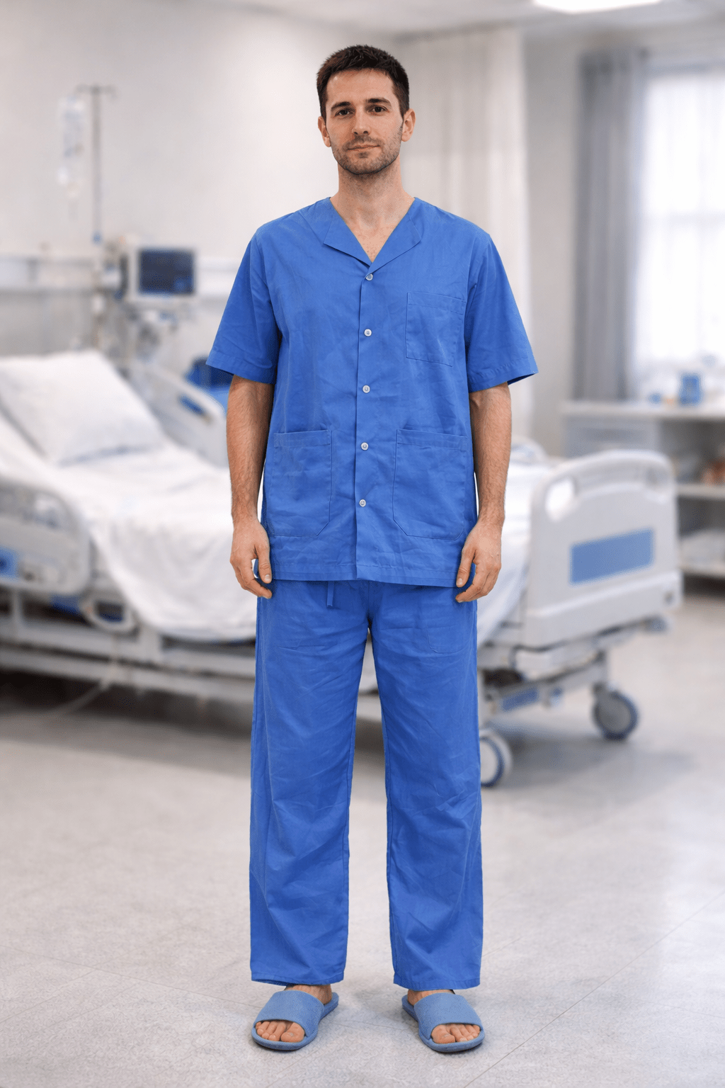 Blue Patient Dress Set (Shirt & Pajama)