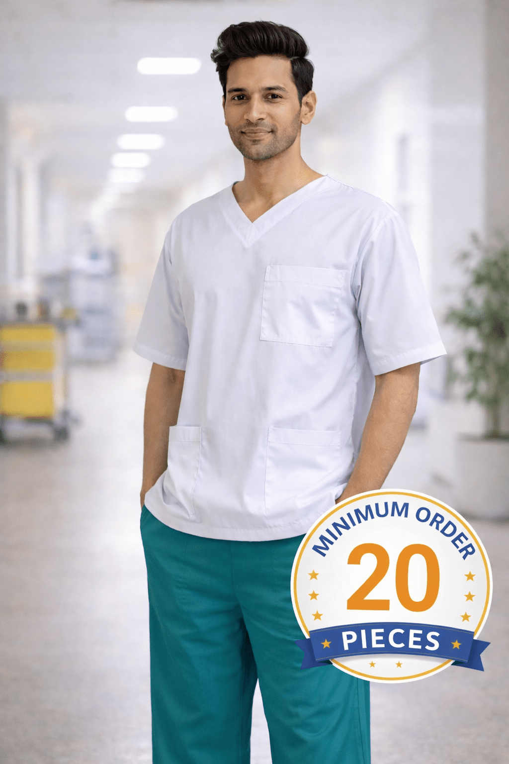 Unisex Medical V-Neck Scrub Top (Hospital Use)