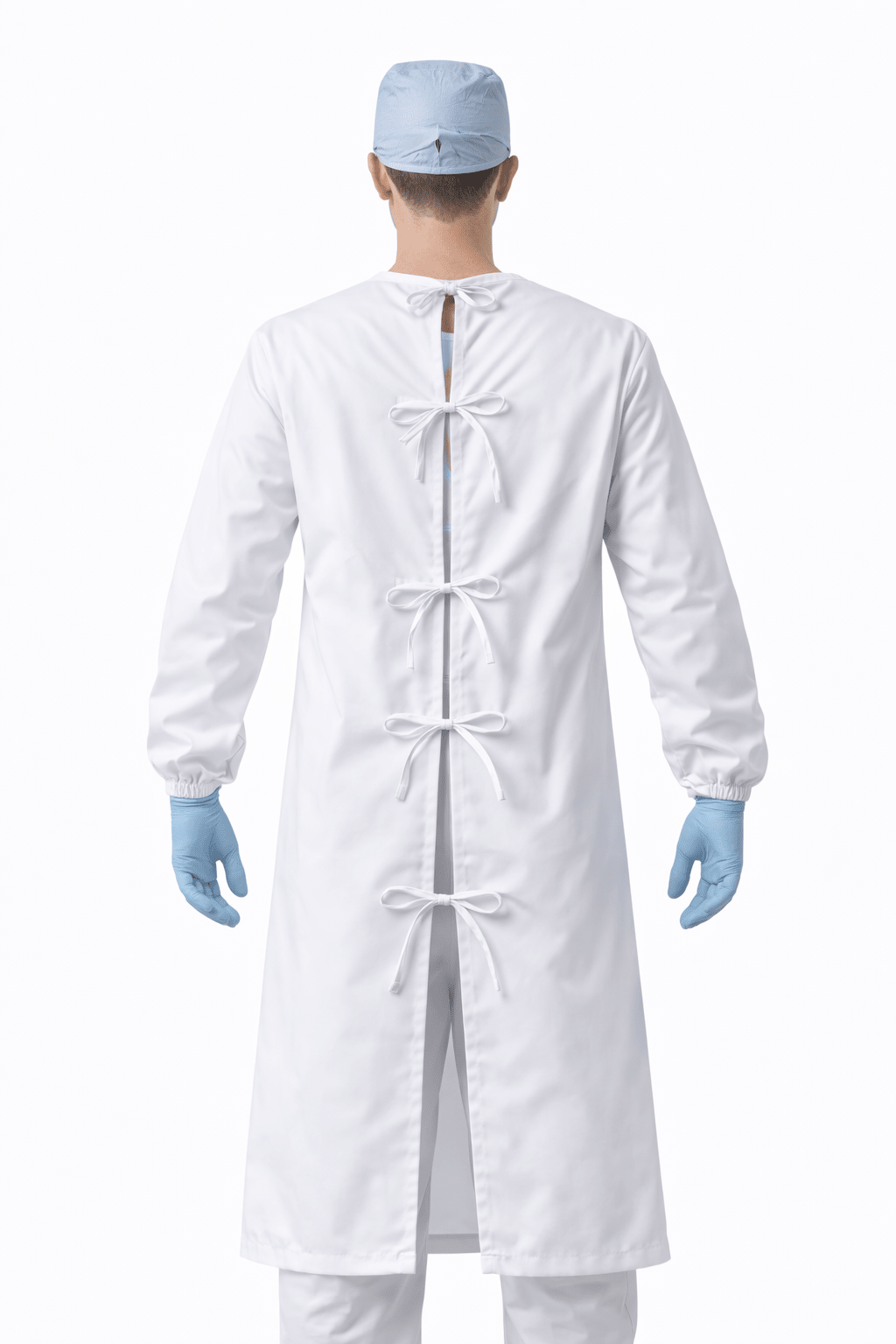 White Reusable Medical Gown (Elastic Cuffs)
